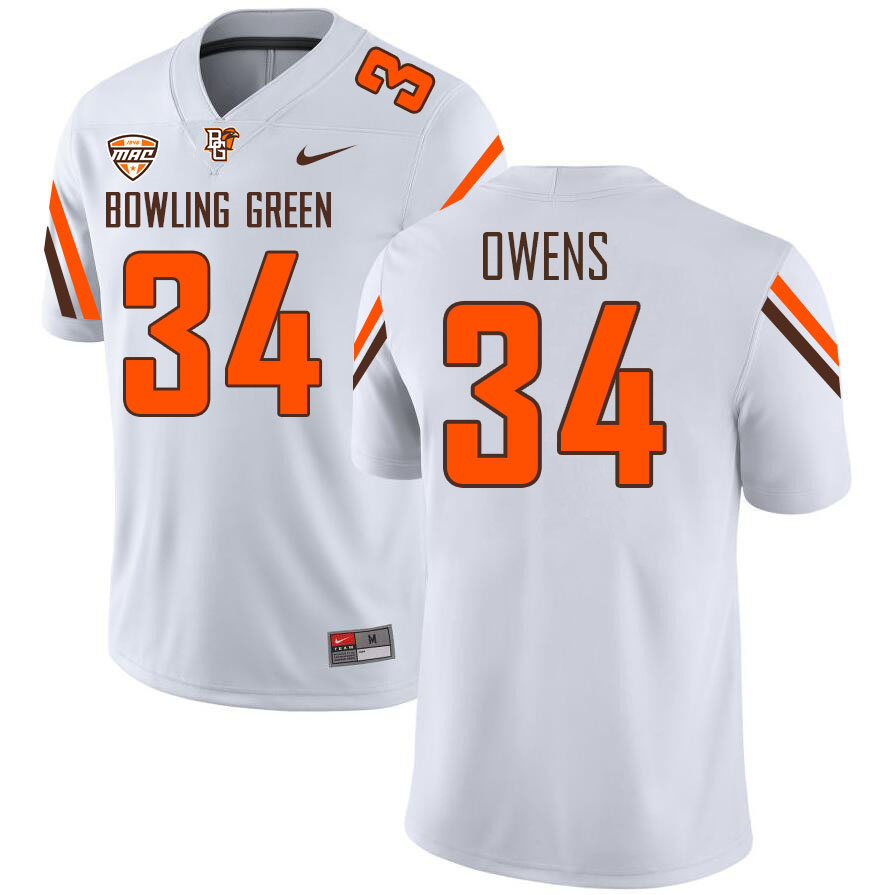 Bowling Green Falcons #34 Elias Owens College Football Jerseys Stitched-White